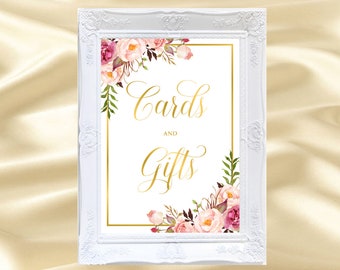 cards and gifts sign printable floral cards and gifts sign gold cards and gifts sign boho cards and gifts sign rustic cards and gifts,31g