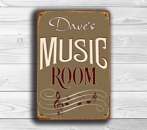 Custom MUSIC ROOM SIGN Customizable Music Room Signs Vintage