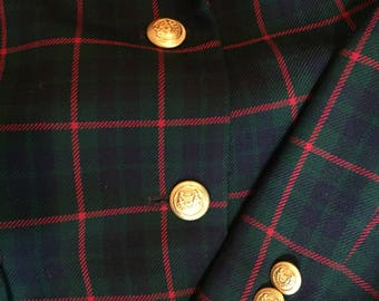 Pendleton Window Pane Plaid Womens Wool Pant Suit