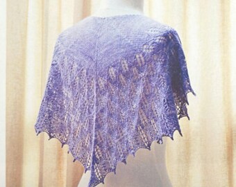 Lilac Leaves Shawl knitting pattern, PATTERN ONLY, by SweetGeorgia Yarns made with Merino Silk Lace yarn, Shawl pattern
