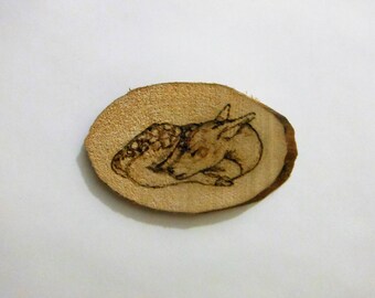 Wooden Pyrography Baby Deer Original Artwork