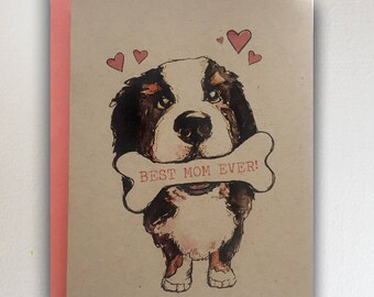 Bernese Mountain Dog - Happy Mother's Day / Bone / BEST MOM EVER!