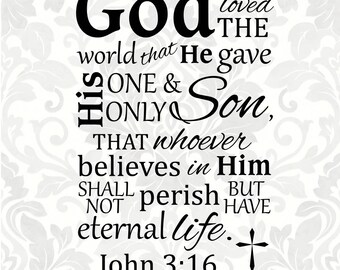 Scripture Cross Custom Keychain John 3:16 Keychain Christian