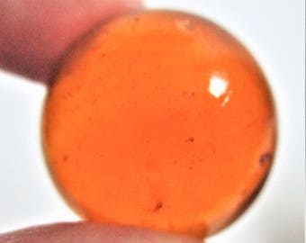 Orange Shooter Marble Cat's Eye Marble 7/8" Clear Orange Collector's Marble Children's Game Vintage Toy Classic Mid Century Art Glass