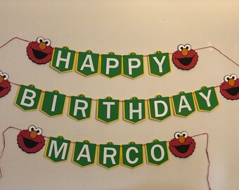 Elmo birthday banner | Etsy