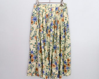 1960s wildflower print skirt S XS