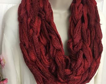 Buy1give1 Sparkly Red Sashay scarf infinity scarf