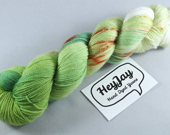 Hand Dyed Sparkle Sock Yarn - Acorn