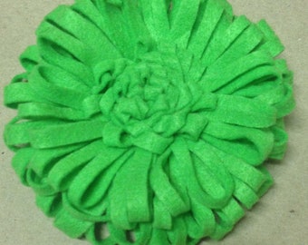 Felt Pin Brooch Flower Green