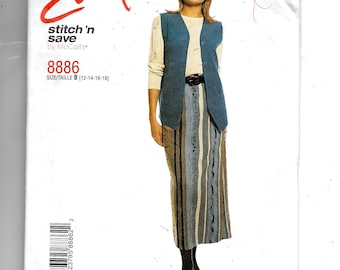McCall's Misses' Lined Vest and Pull-On Skirt Pattern 8886