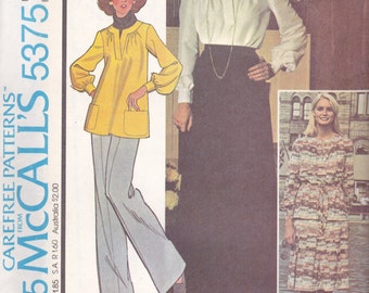 1970s Shirt & Skirt Pattern McCalls 5375 Size 12 Uncut