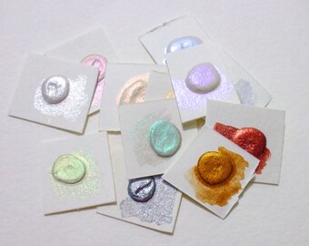 Dot Card Samples - Micas - Handmade Watercolor Paint - Watercolor Samples - Artist Gift - Art Paint - Handcrafted Professional Watercolour