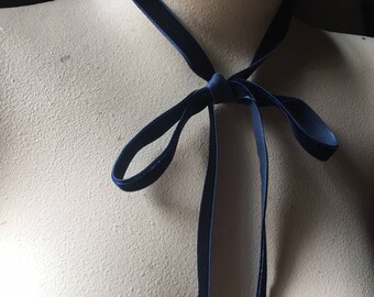 3 yds. NAVY Blue Velvet Ribbon 3/8" wide for Bridal, Costumes, Everything VL 174 NB