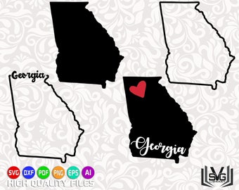 Georgia SVG - Georgia outline SVG - Georgia cut files - Georgia state design - State outline svg - United States SVG - Cricut files
