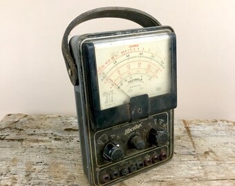 Vintage Hickok Volt Ohm Meter Tester / Milliammeter 450 - 1950's VOM - Blue Industrial Salvage - Mad Scientist - Steampunk Time Machine Part