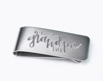 Fathers day gift for grandpa, Engraved money clip, Custom money clip Personalized money clip gifts for dad Groomsmen engraved money clip him