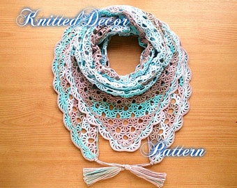 Crochet Shawl Pattern Lace Crochet Shawl Crochet Triangle Shawl Pattern Boho Shawl Pattern DIY Crochet Shawl PDF Crochet Shawl Tutorial