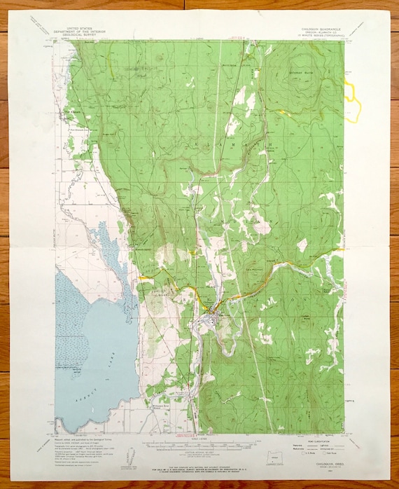 Antique Chiloquin Oregon 1957 US Geological Survey