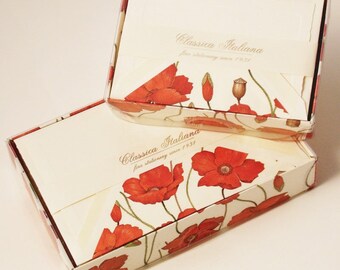 Poppy Italian Letterpress Note Cards