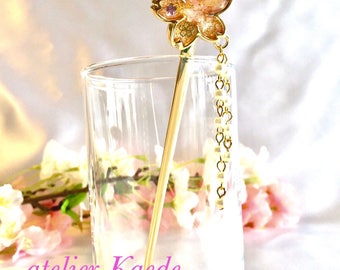 Japanese hair jewelry Kanzashi "Sakura cherry blossom"