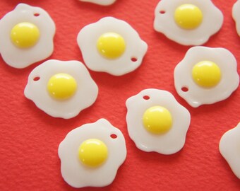 8 pcs Fried Egg Sunny side-up Charm / Cabochon (21mm23mm) CD692