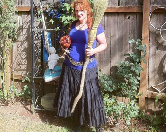 Witch's Ceremonial Besom in your choice of Natural, Black, Rust or Mixed Broomcorn - Magical Broomstick - Witch's Broom