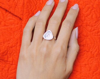 Rionore Sterling Silver White Topaz Gemstone Ring