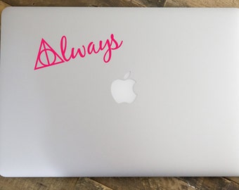 Deathly Hallows Wall Decal Always Decal Harry Potter Wall Decal Macbook - Harry Potter Decor Deathly Hallows Laptop Decal Books Geek Decals