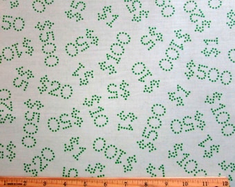 Per Yard, Monopoly Money with Light Green Background From Quilting Treasures