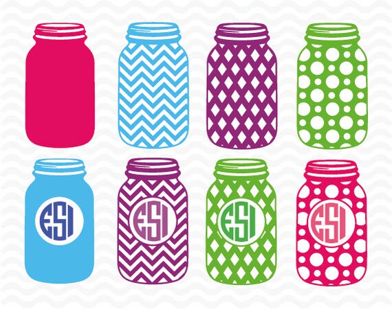 Download Mason Jar svg Mason Jar Monogram svg SVG DXF& EPS svg