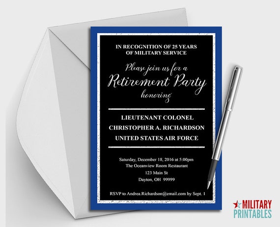 Us Air Force Retirement Invitations 8