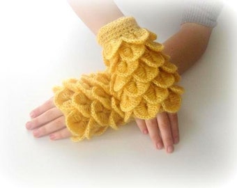 Fingerless Gloves - Yellow, Mustard