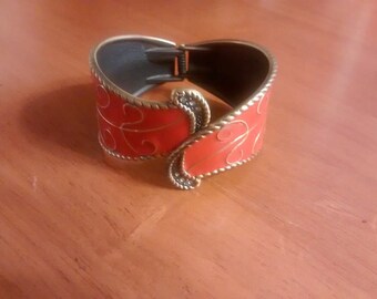 hinged cuff bracelet, vintage, retro