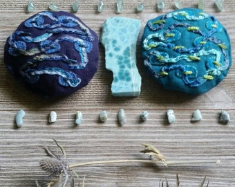 Circuitous Sea Dreams Herbal Pillow ~ Dream Pillow ~ Herbal Sachet ~ Organic Herbs, Aquamarine, Larimar ~ Summer, Ocean Lovers Gift