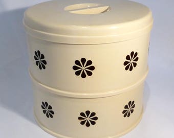 Stewart plastic stacking storage tins - original from the 1960s