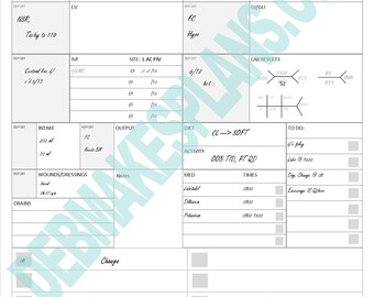 nurse report sheet etsy nurse assignment sheets