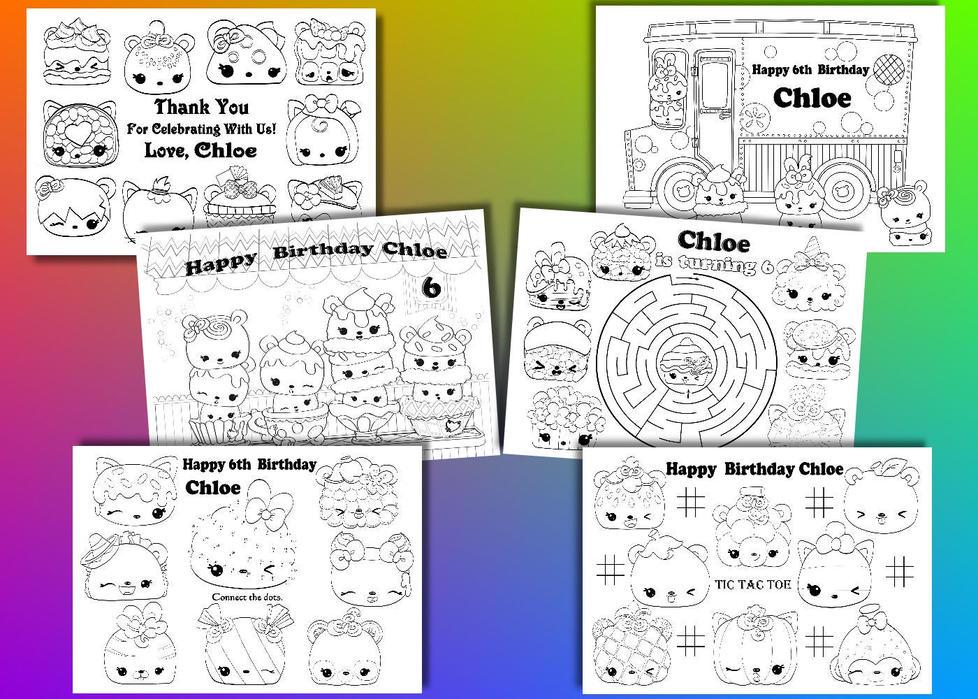 Num Noms Birthday Party Favor Coloring Pages Pdf Num Noms Birthday Party Favor Coloring Pages Pdf