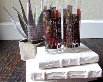 SALE* Pair of Retro Drinking Glasses