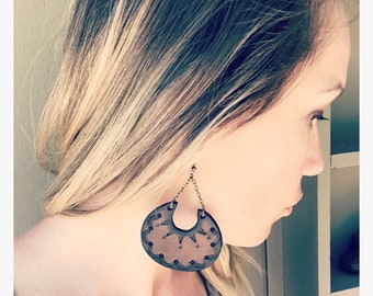 Mahogany Leather Earrings