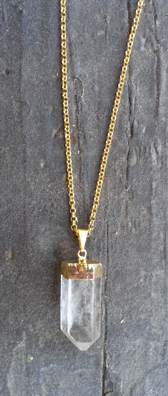 Raw Gold Quartz Necklace