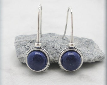 Lapis Lazuli Earrings, Blue Gemstone, Natural Stone, Sterling Silver Jewelry, Blue Lapis Lazuli Jewelry, Blue Stone Earrings