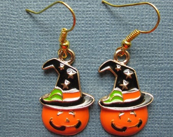 Pumpkin Earrings - Dangle Earrings - Halloween Earrings - Halloween Jewelry - Earrings - Holiday Earrings - Halloween - E120
