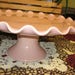 Vtg Williams Sonoma Pretty in Pink Raised Cake Ruffled Edge Appetizer Plate Stand 12.5 by 5.5 Inches Great for BridalWeddingBaby Little Girl