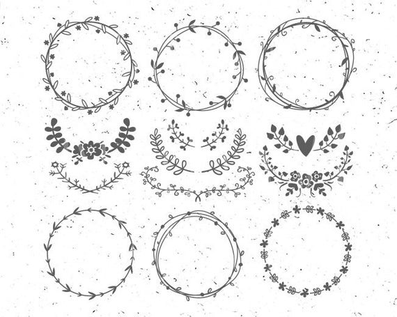 Download Circle monogram frames svg Flower Monogram svg Leaf circle