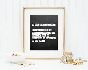 PRINTABLE Little Prince Quote Instant Download Art (8x10)-Saint-Exupéry, le petit prince, Bedroom Art, Wall Art, Nursery, Wall Decor