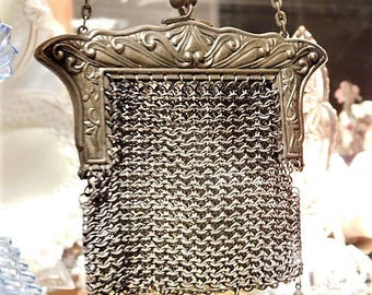 German Silver Chain Metal Steel Mesh Chainmaille Coin Purse