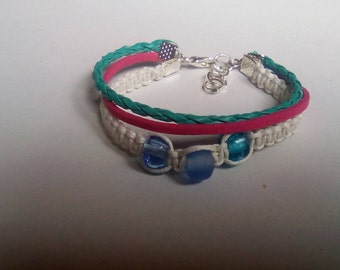 Beaded MULTISTRAND and multicolored and silver