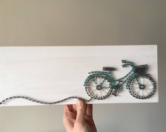 String Art Bicycle, Bicycle Art, Cycling Wall Decor, Gift for cyclists, Bicycle Sign, Bike Art, Enjoy the ride, Unique Cycling Gift