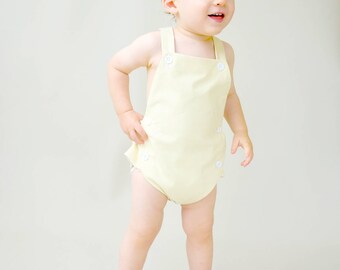 Boy Easter Outfit Baby Boys First Easter Outfit Boy Easter Boy Clothes Yellow Baby Romper Yellow Easter Outfit Preppy Baby Outfit Sunsuit