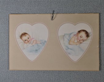 Vintage Print Land of Dreams Baby Heart Shape